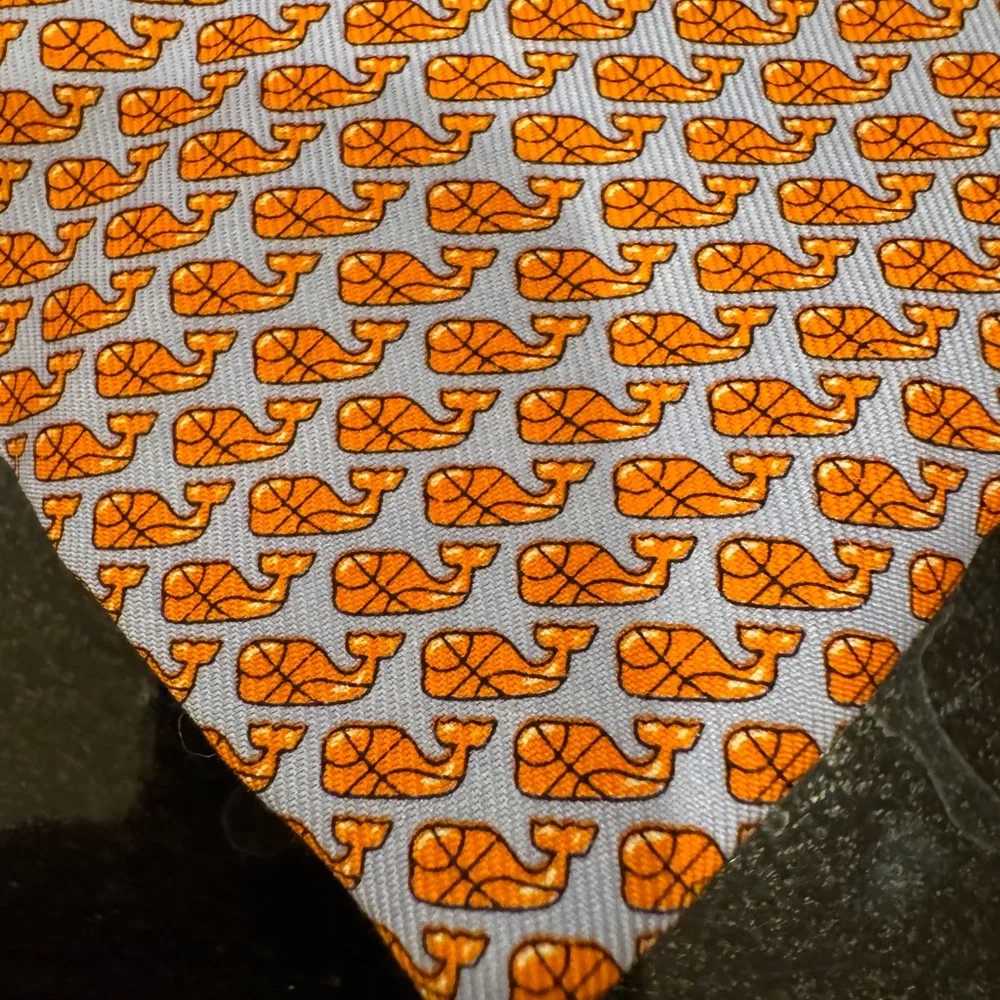 Vineyard Vines Orange Whale Pattern Tie